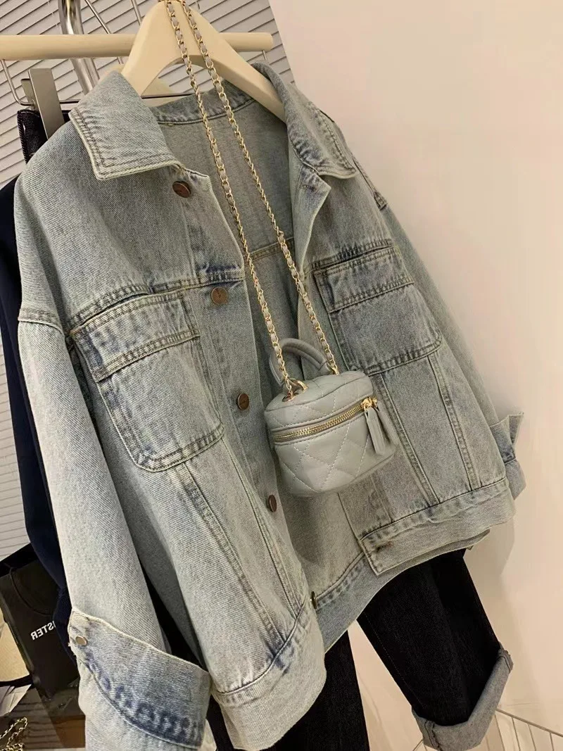 Embroidery Jacket Jeans - Cappotto di jeans Donna Y2k Primavera