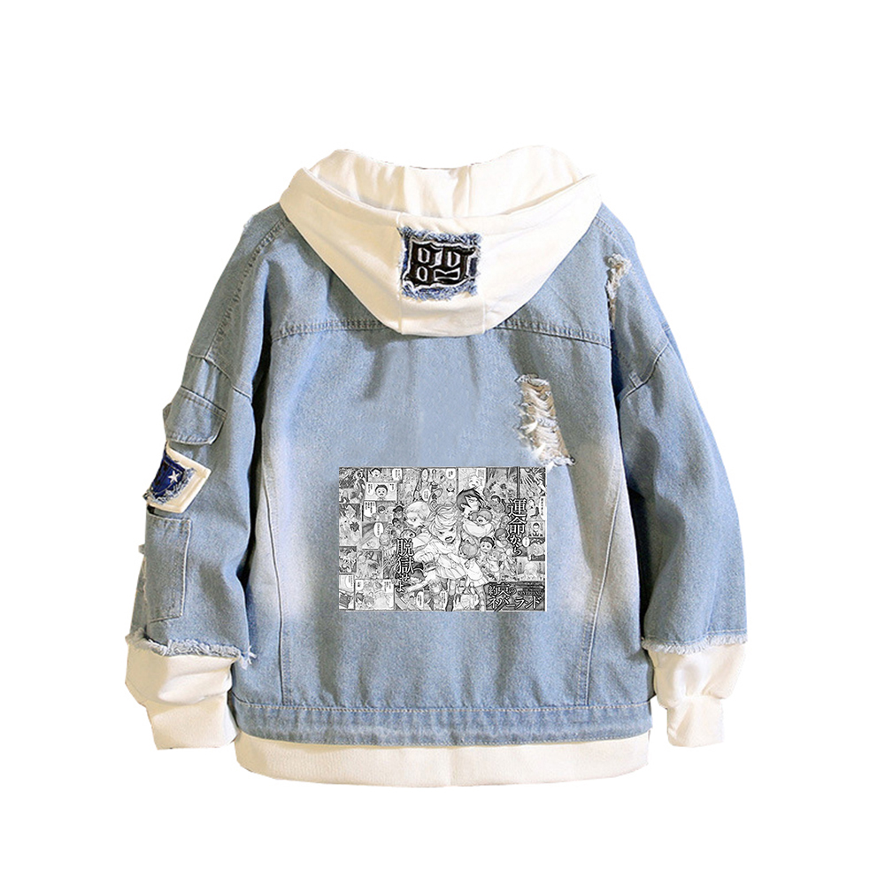 Embroidery Jacket Jeans - The Promised Neverland Anime Jeans Giubbotti
