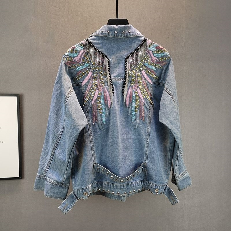Embroidery Jacket Jeans - 2024 New AutumnFashion Rivet donna giacca