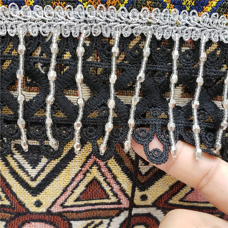 Embroidery Jacket Jeans - Cappotto giacca di jeans con nappa