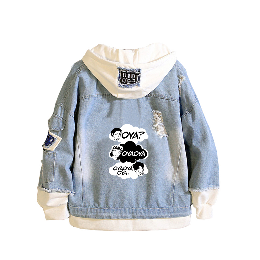 Embroidery Jacket Jeans - Haikyuu Karasuno VBC Stampa Giacca di