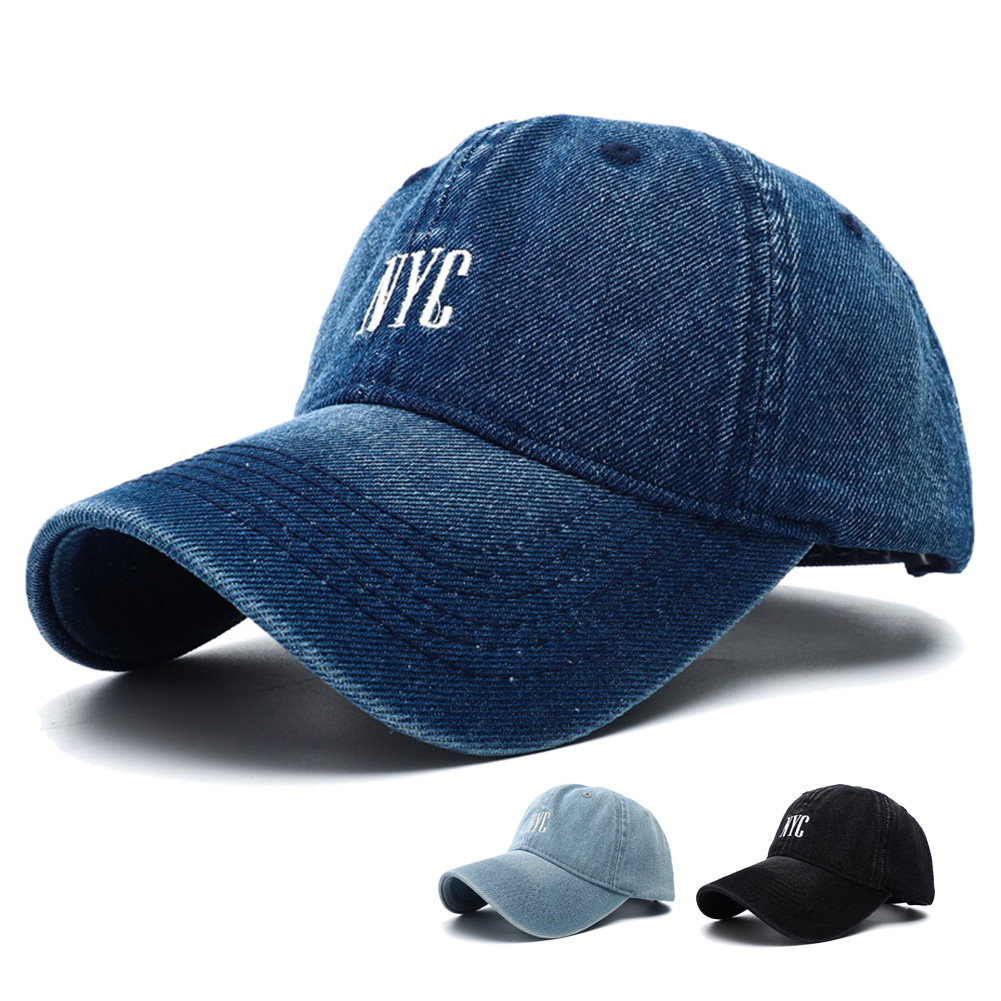 Embroidery Nyc - Berretto da baseball in denim lavato