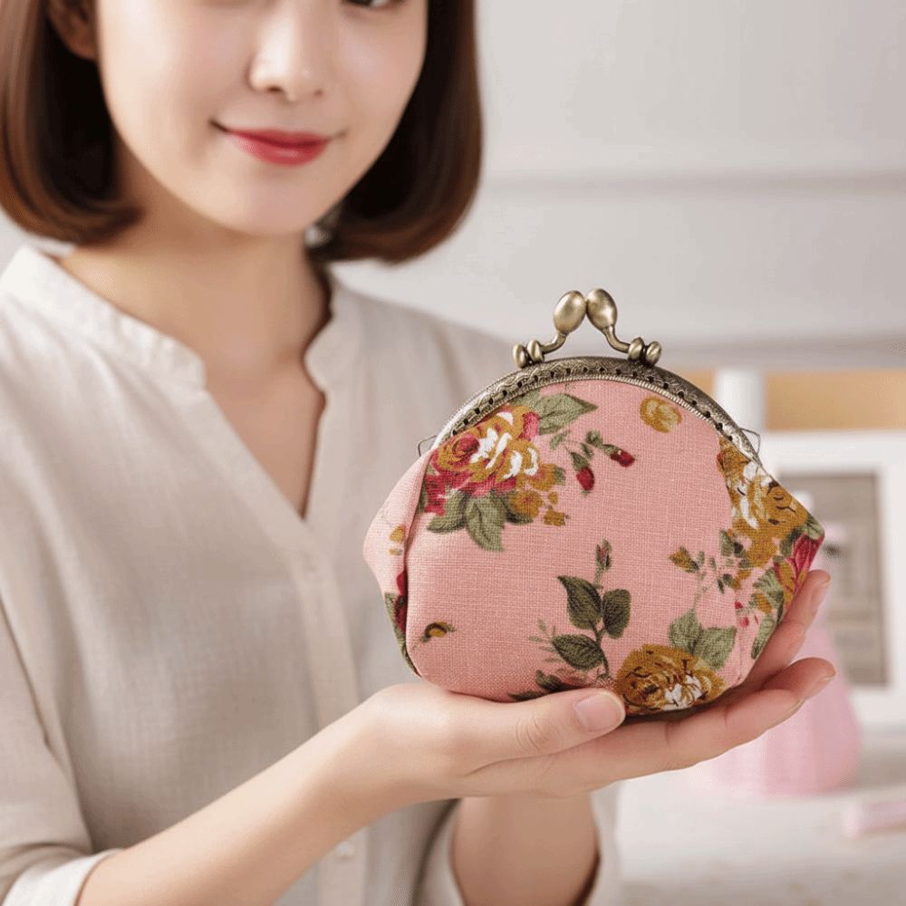 Embroidery Wallet - Portamonete Anti-smarrimento con Chiusura a Scatto,