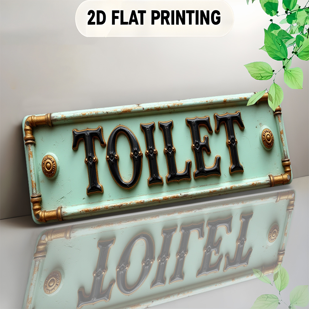 Embroidery Wall Art - Targa per WC piatta e vintage