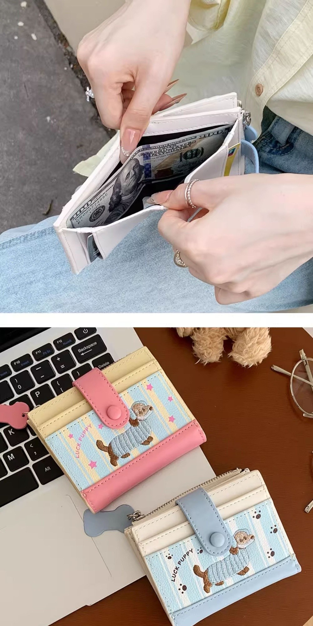 Portafoglio corto ricamato bas - Embroidery Wallet recensione e prezzo
