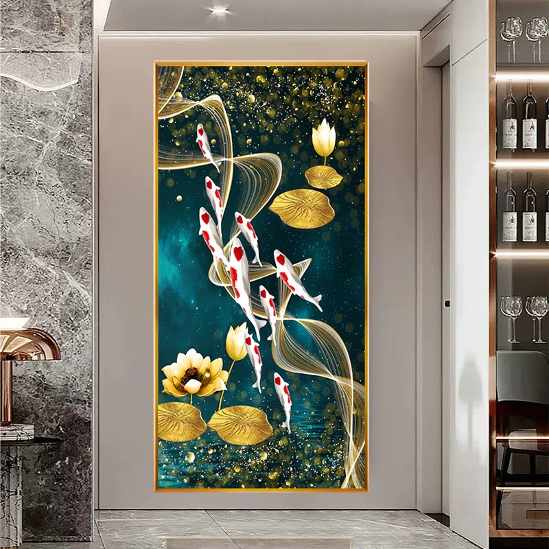 Nove pesci loto dorato pittura - Embroidery Fish recensione e prezzo